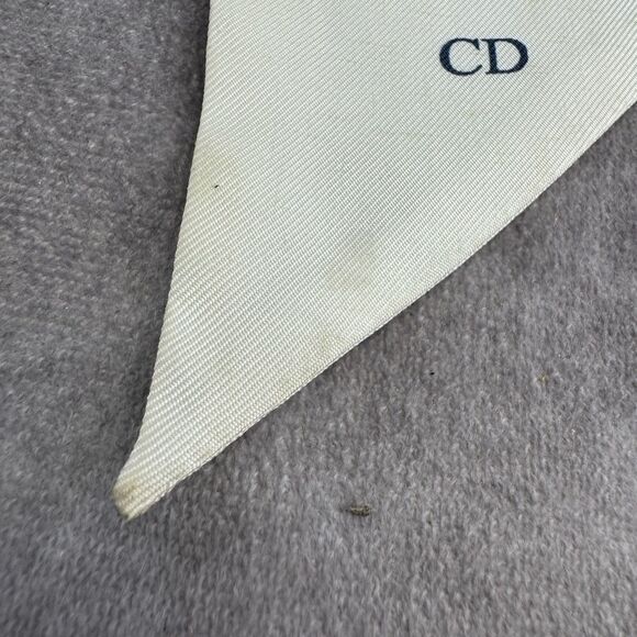 Christian Dior Blue Silk Twill Flowers D-Millefiori Mitzah Scarf - Picture 6 of 8